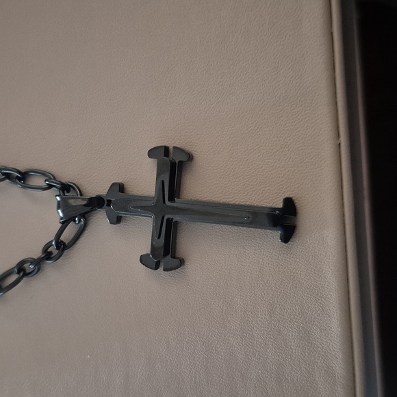Aiden Black Stainless Steel Cross‎ Necklace - Picture 2 of 5